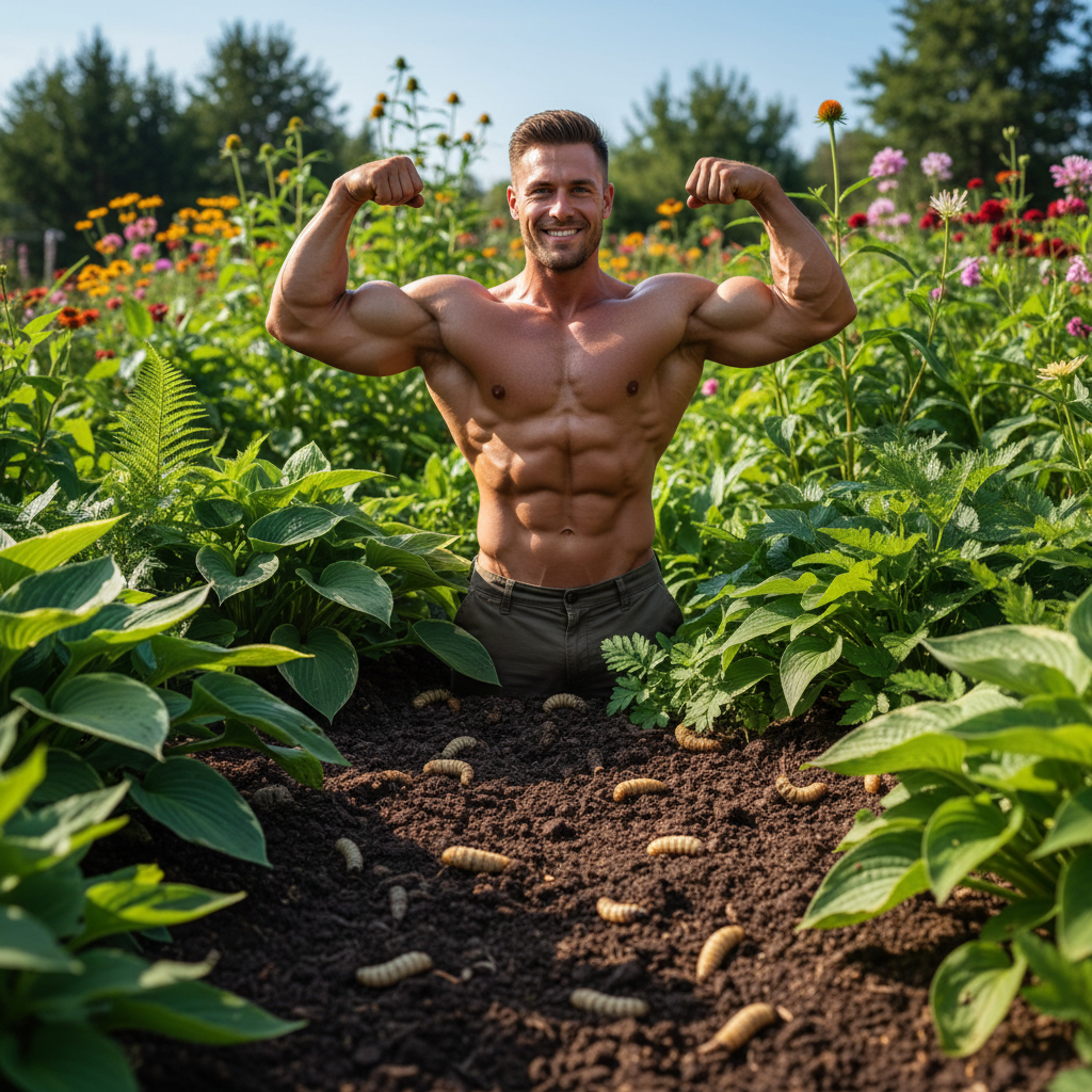 Strongman visual representing strength and resilience in regenerative growing